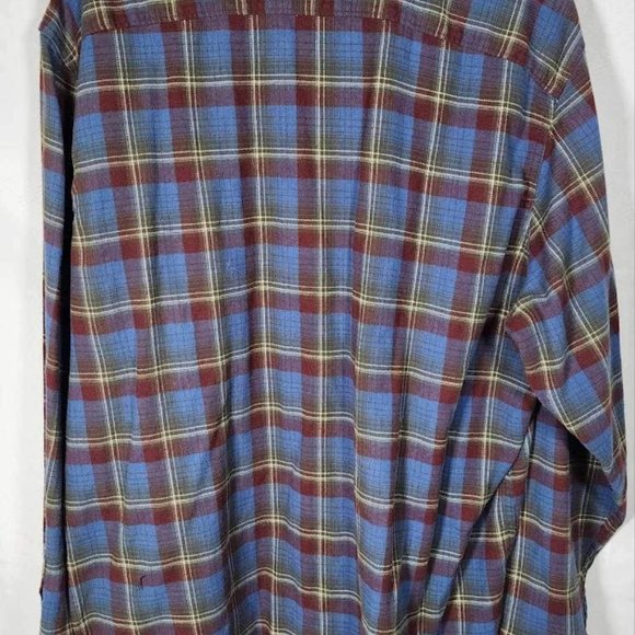 Men's Wrangler Blue Flannel Button Down Size XXL - Picture 2 of 4